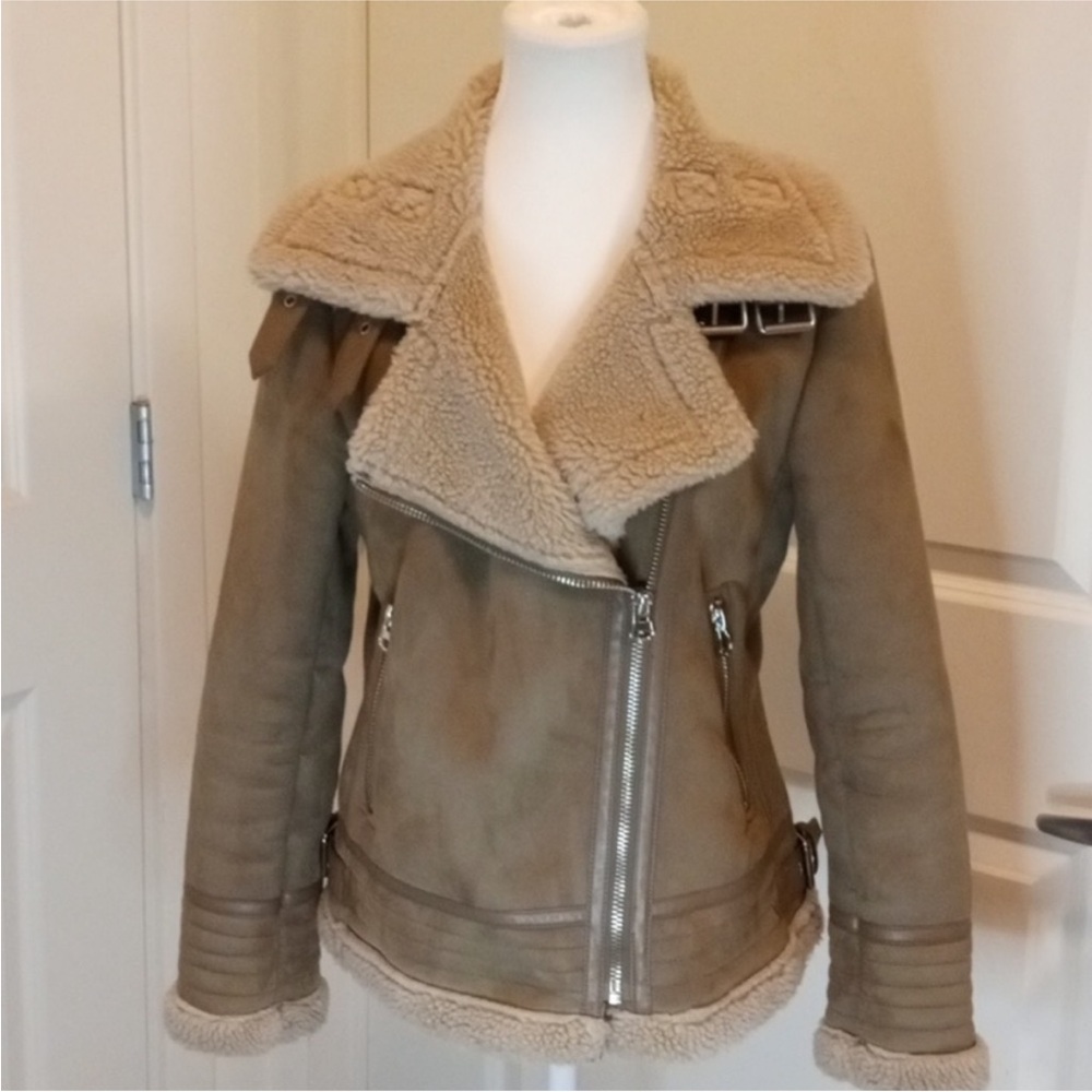 Women's Tan Shearling Jacket